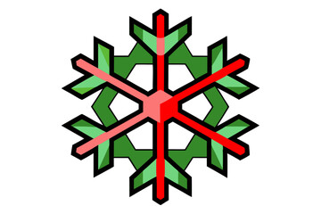 christmas tree made of snowflakes