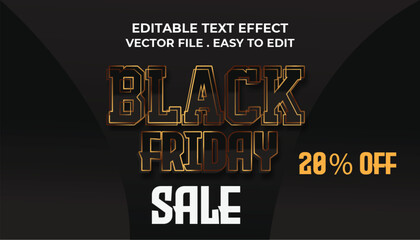 black friday typography Editable text effect 3d Traditional Cartoon template style premium vector	