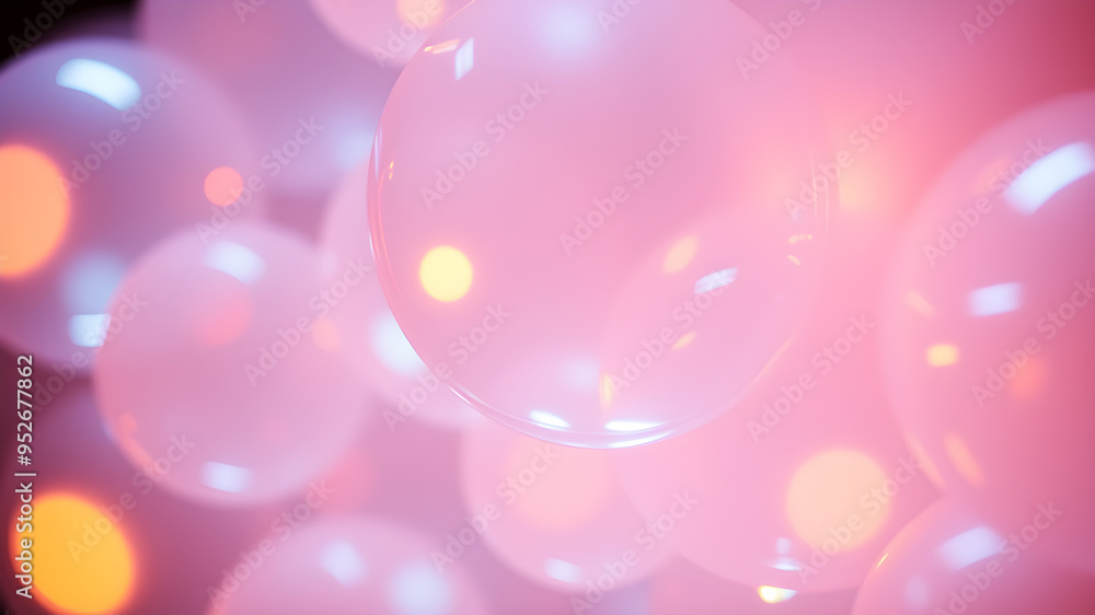 Aufkleber a series of overlapping translucent spheres with a soft, ethereal glow, radiating light in different