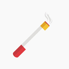 Minimalist Cigarette Vector Art on White Background