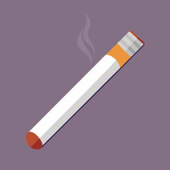 Minimalist Cigarette Vector Art on White Background