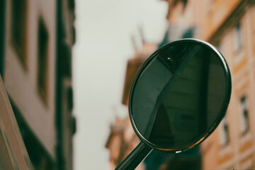 Close up of a side mirror