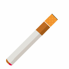 Minimalist Cigarette Vector Art on White Background