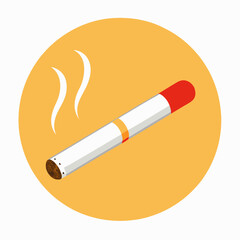 Minimalist Cigarette Vector Art on White Background