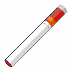 Minimalist Cigarette Vector Art on White Background