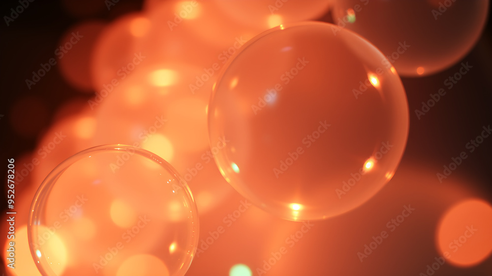 Aufkleber a series of overlapping translucent spheres with a soft, ethereal glow, radiating light in different