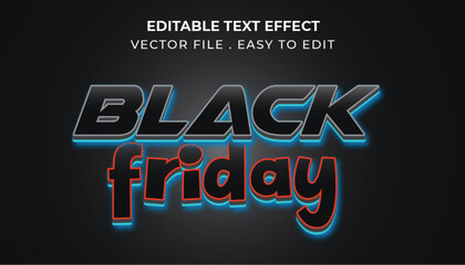 black friday typography Editable text effect 3d Traditional Cartoon template style premium vector	