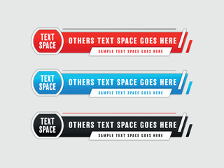 Collection of modern lower third titles banner for broadcast channel.