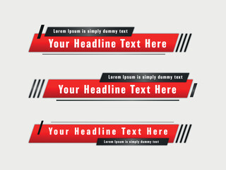 Collection of modern lower third titles banner for broadcast channel.
