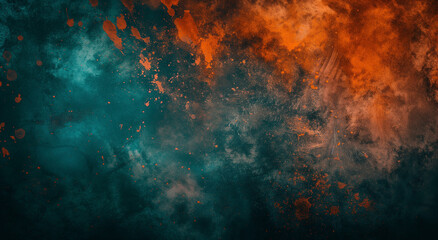 Abstract background with an orange and teal color palette