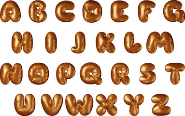 3d bronze alphabet balloon set