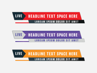 geometric modern lower third banner template design.Lower third wide banners with text space.
