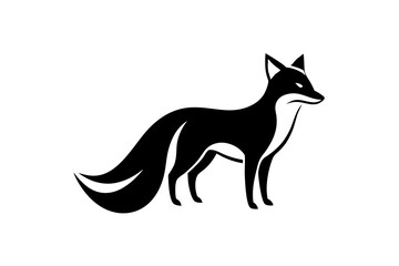 fox silhouette isolated on white
