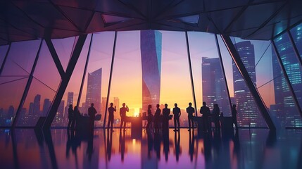 Fototapeta premium Vibrant Fintech Entrepreneurs Celebrate Launch of Cryptocurrency Exchange Platform in Stylish Office Loft