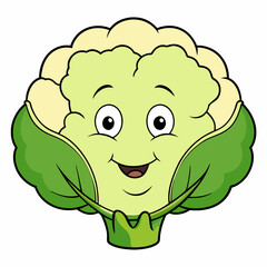 
Cauliflower Vector Art on White Background
