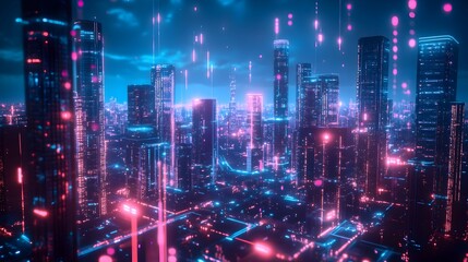 Futuristic Financial Technology Platform with Sleek Holographic Interfaces and Seamless Cryptocurrency Transactions