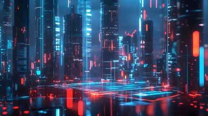 Futuristic Cryptocurrency Trading Platform with Sleek Holographic Interface and Advanced Analytics