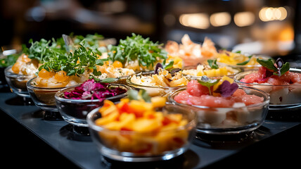 Obraz premium A gourmet buffet a celebration of freshness and elegance