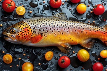 abstract background in colors and patterns for Seafood Month