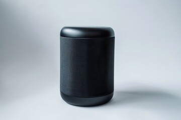 Stylish black speaker on a light background, perfect for music lovers and modern home decor.