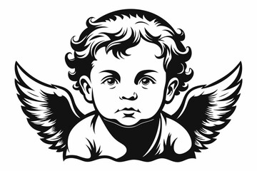 Baby Angel silhouette vector illustration