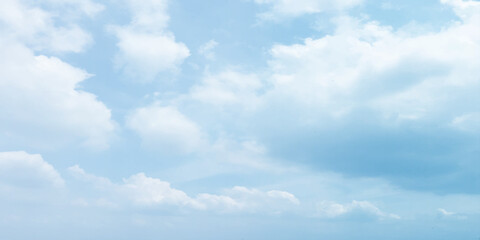 blue beautiful clouds sky soft bright sunny winter template canvas love banner natural background clear white clouds sun reflection daytime Serene  fluffy cumulus clouds heap landscape Panorama Blue  