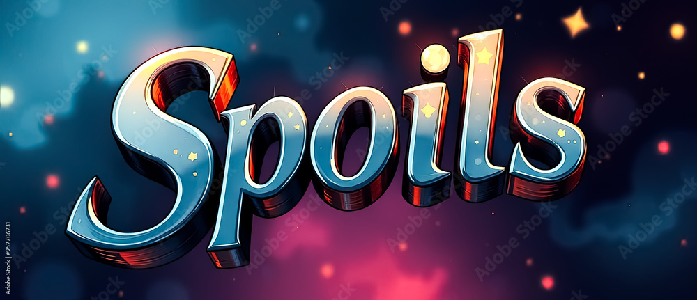 Poster 3d metallic text 