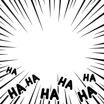 Cartoon sound effects, comic frame, laughing HAHAHA, comic book effects, cartoon action and movement line
