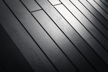 Dark gray concrete wall tiles with light reflection pattern. 3D Rendering