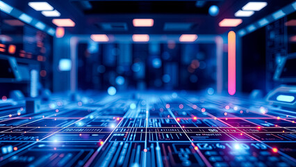 Fototapeta premium Abstract futuristic digital network background