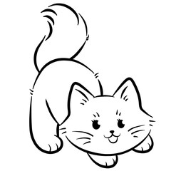 cute cat lineart illustration