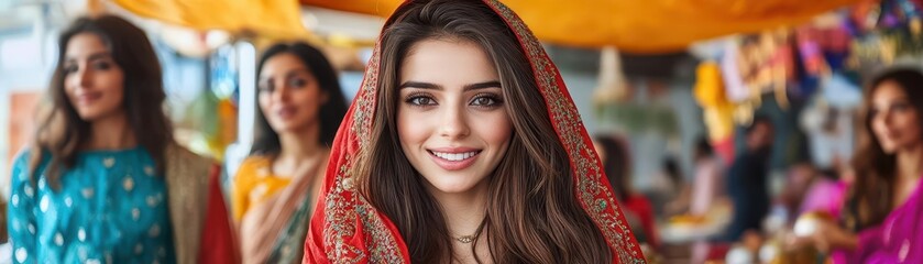 Woman with a surprised expression, wearing traditional Indian clothing.
