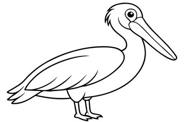 Fototapeta premium Pelican Line Art Vector Illustration