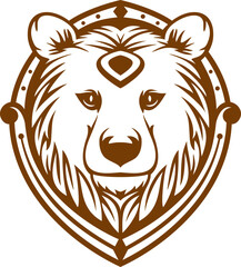 Classic Decorative Bear Shield Illustration Vol. 1