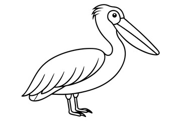 Obraz premium Pelican Line Art Vector Illustration