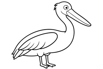 Pelican Line Art Vector Illustration