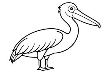 Fototapeta premium Pelican Line Art Vector Illustration