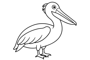 Fototapeta premium Pelican Line Art Vector Illustration