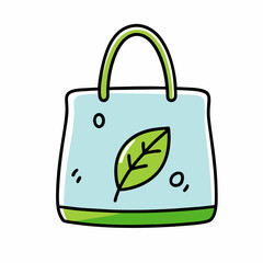 Eco bag icon Vector illustration in doodle style on a isolated white background (23)