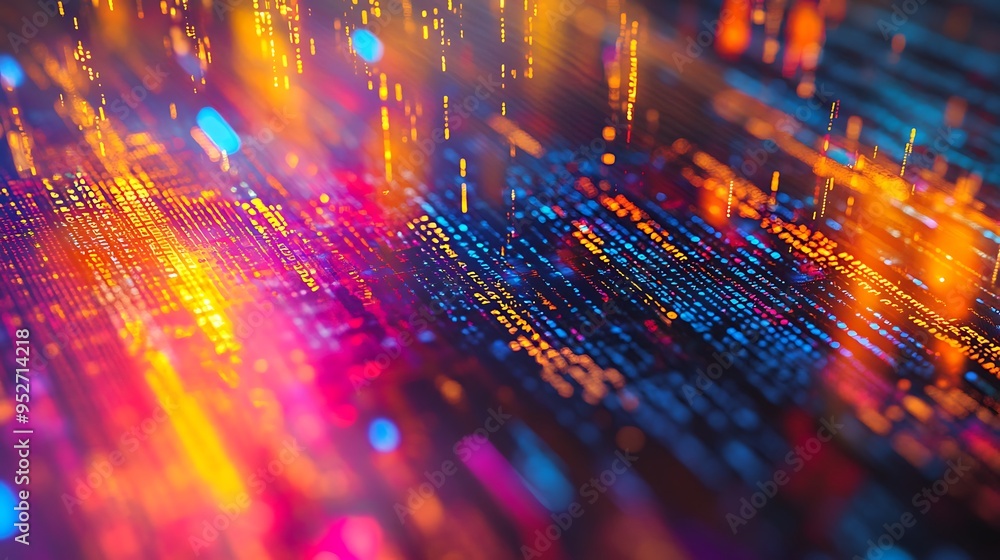 Poster abstract colorful lights with blurred lines and bokeh