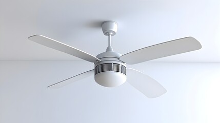 Sleek and Sophisticated Ceiling Fan on a Pristine White Background