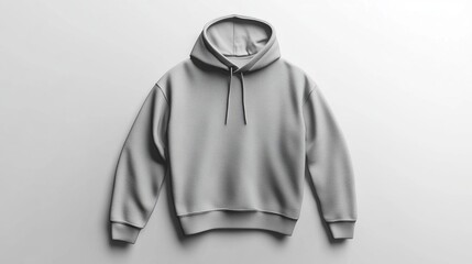 A gray hoodie displayed on a light background, showcasing its design and style.
