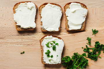 Cream cheese toasts.