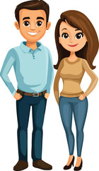 Fototapeta premium couple, husband and wife vector