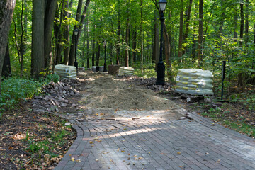 crack industrial grey concrete rough floor stone structure road material repair paving construction