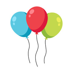Colorful decorative balloons for Celebratory Events and Festivities. Balloon in cartoon style. Bunch of balloons for birthday and party. Vector Illustration. © IQ art_Design