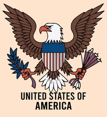 USA National symbol Illustration vector .