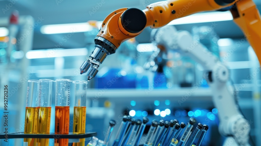 Aufkleber robotic arm in a laboratory setting