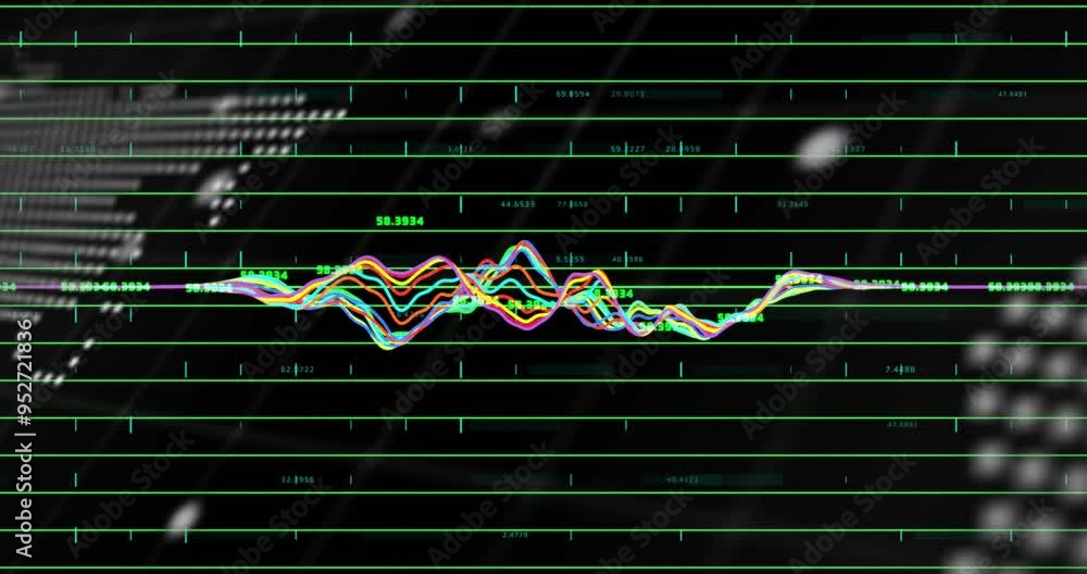 Sticker financial data graph animation over text mr shell from jp software