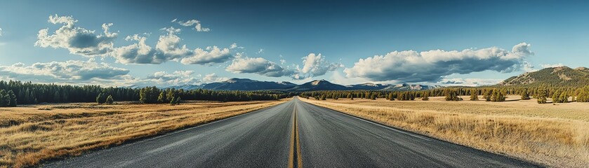 A wide-angle shot of a long
